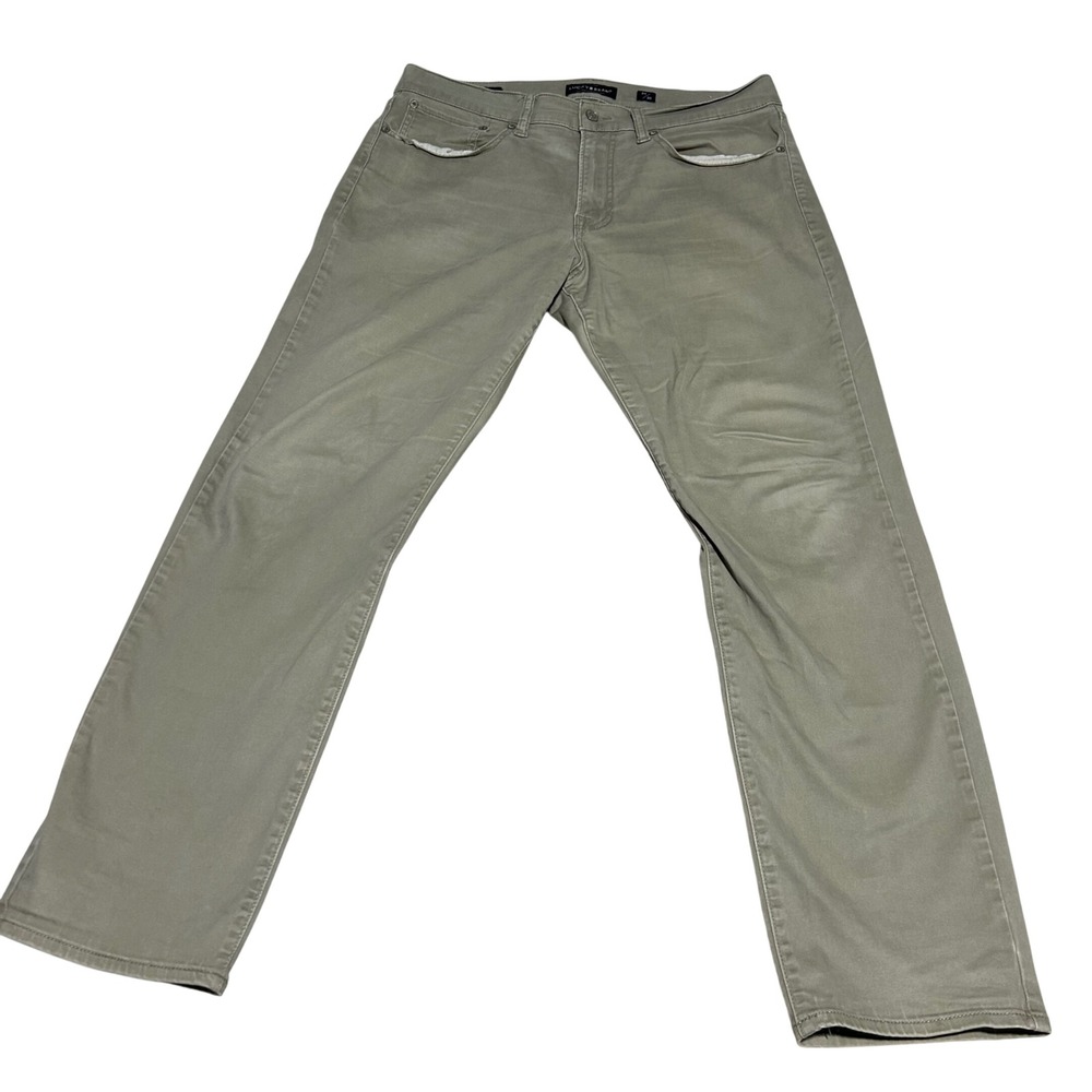 Lucky Brand 121 Slim Pants Mens 34 30 Khaki Tan Casual Stretch Chino